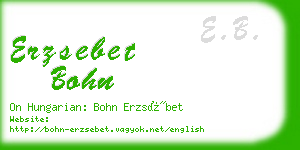 erzsebet bohn business card